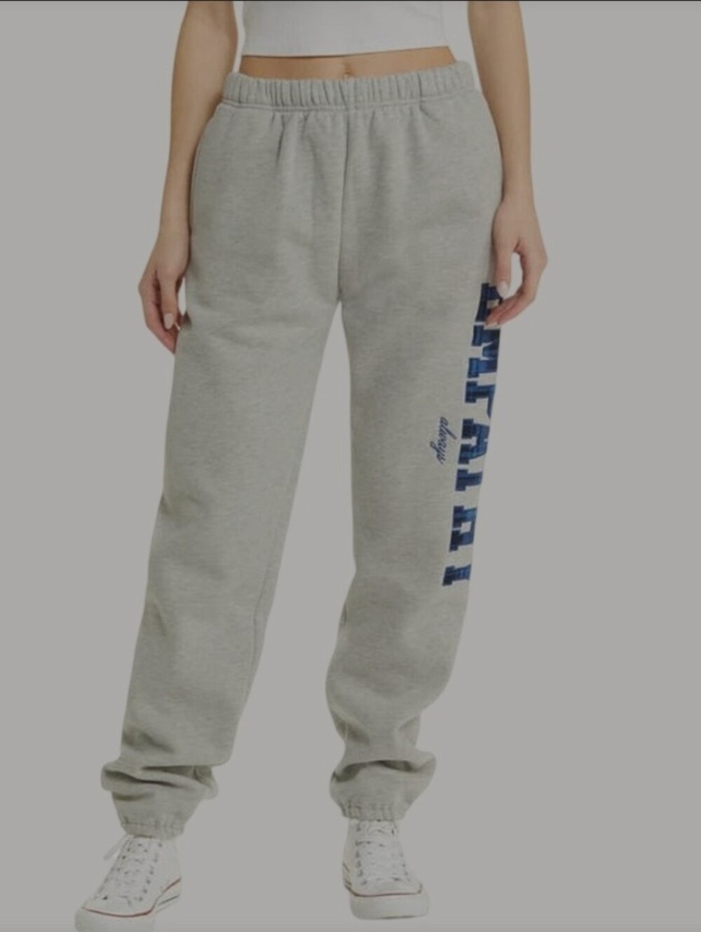 Mayfair Grey Sweatpants with Navy Side Text Size Xl